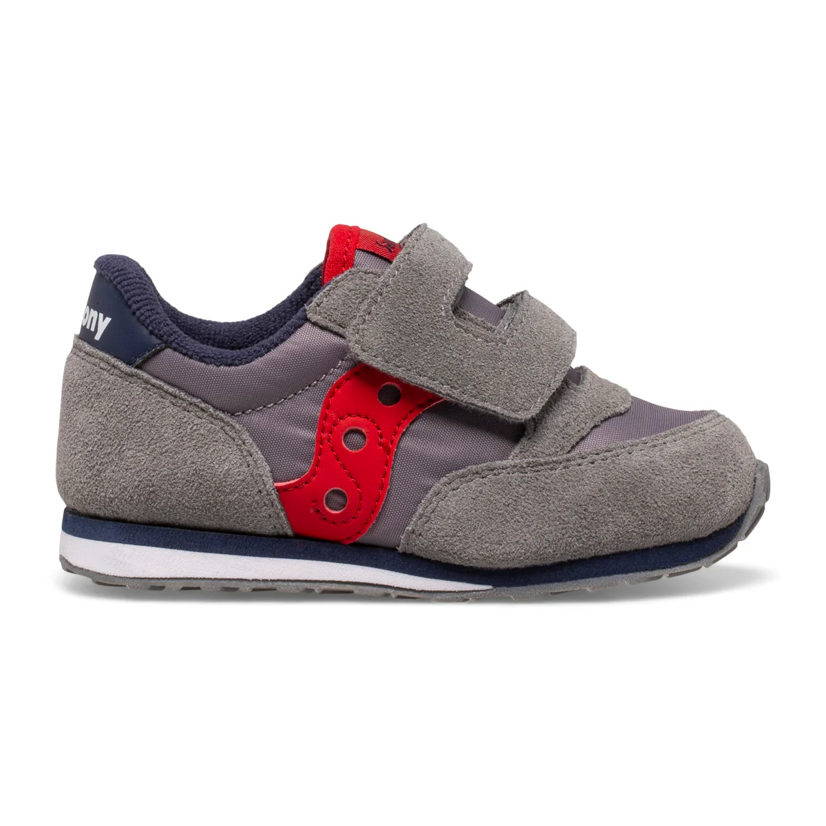 Jazz Hook & Loop Sneaker - Little Kid Grey/Navy/Red - Image 6