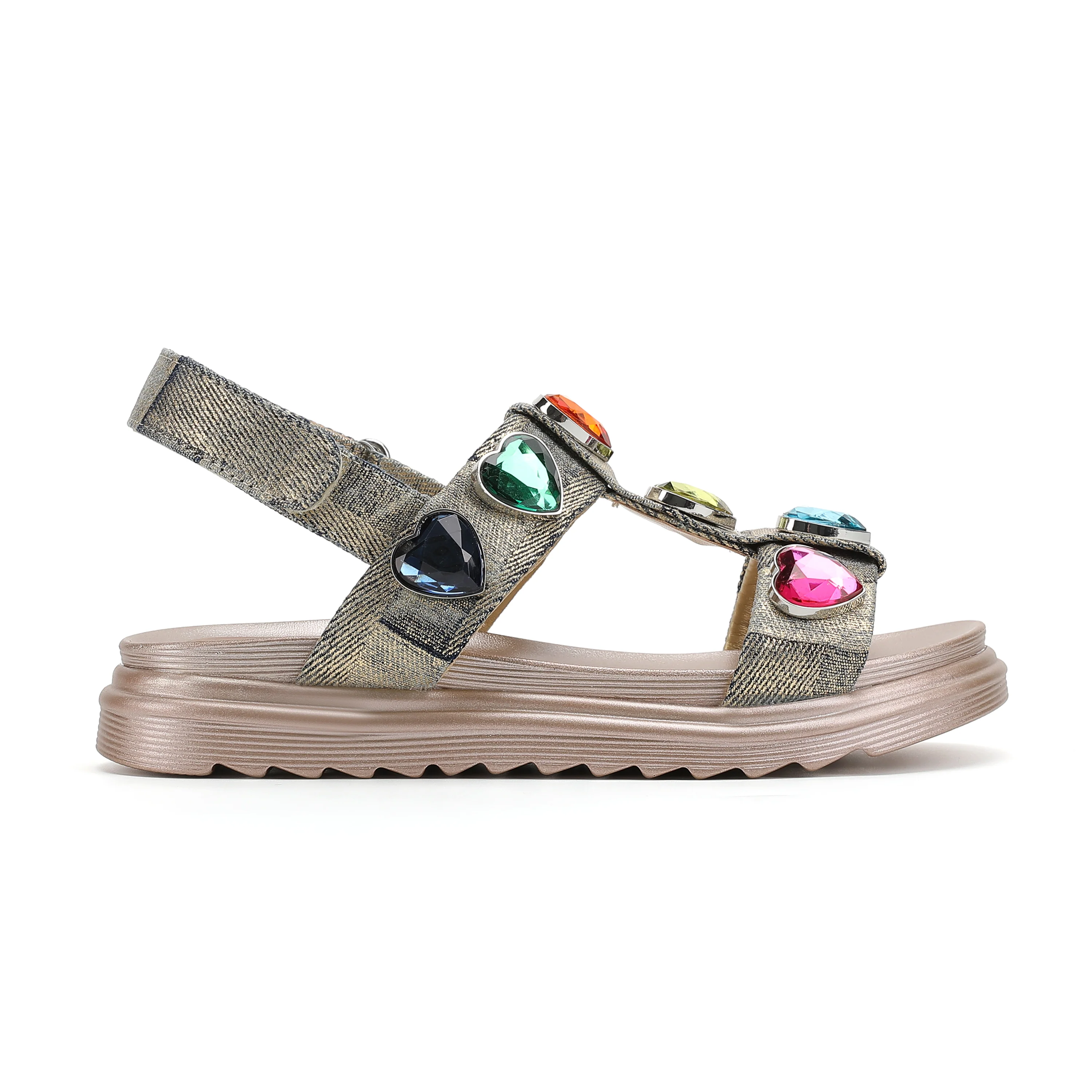 Mini Orson Hearts Sandal - Big Kid Gold